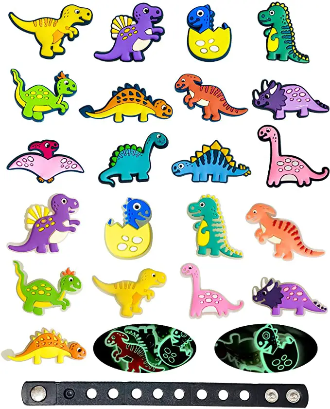 21 Piece Dinosaur Crocs Charms Set